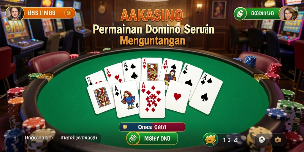 Screenshot AAKASINO menampilkan gameplay seru permainan Domino.