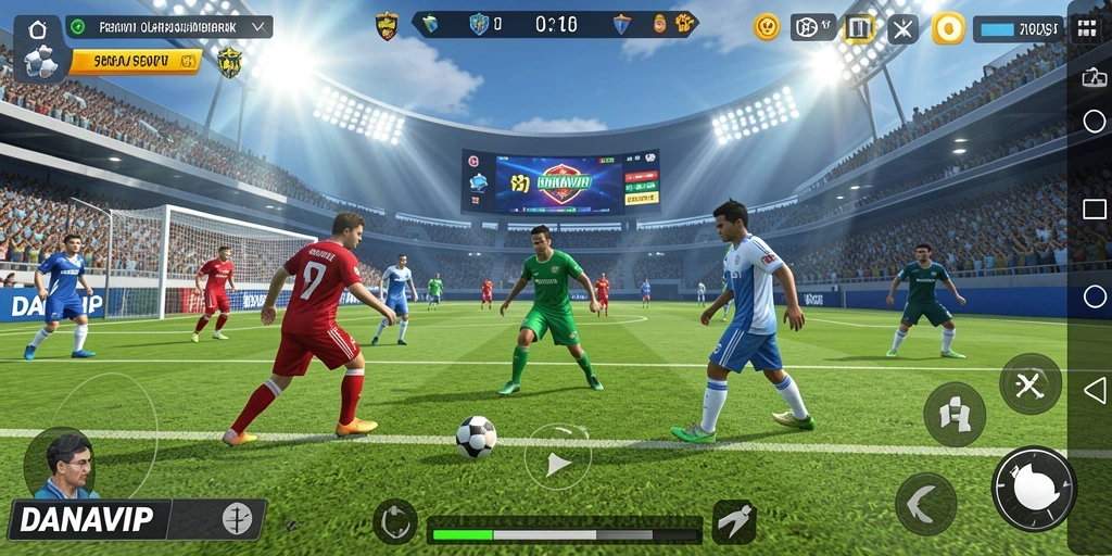 Screenshot gameplay DANAVIP yang menunjukkan aksi olahraga seru.