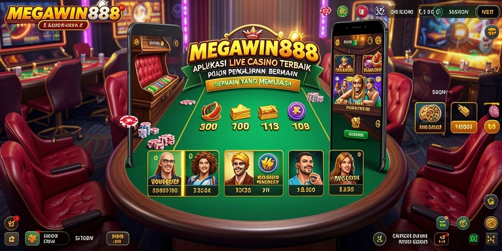 Tampilan gameplay Live Casino yang mendebarkan dan interaktif di MEGAWIN888.