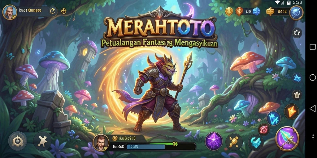 Tampilan gameplay RPG MERAHTOTO yang epik dan menantang.
