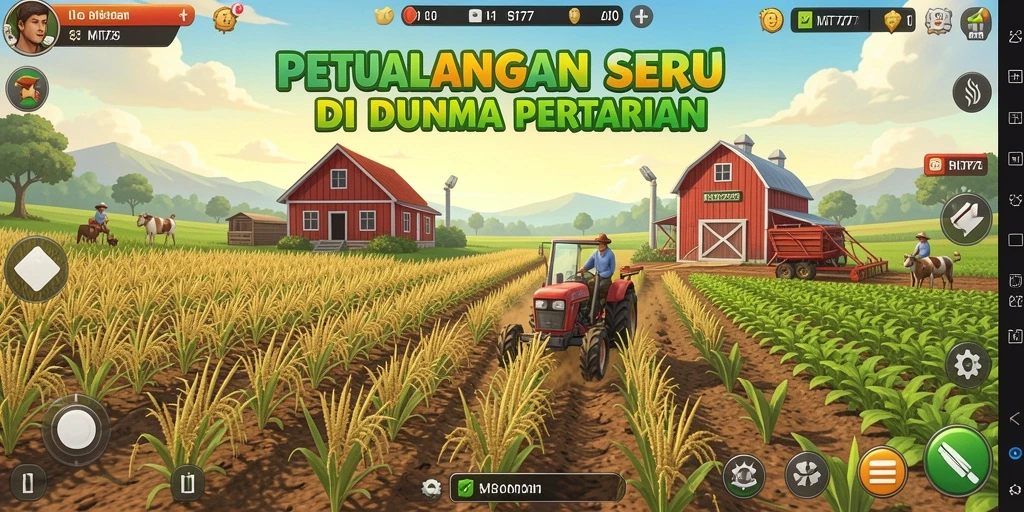 Tampilan menarik dari gameplay bertani di MT777.