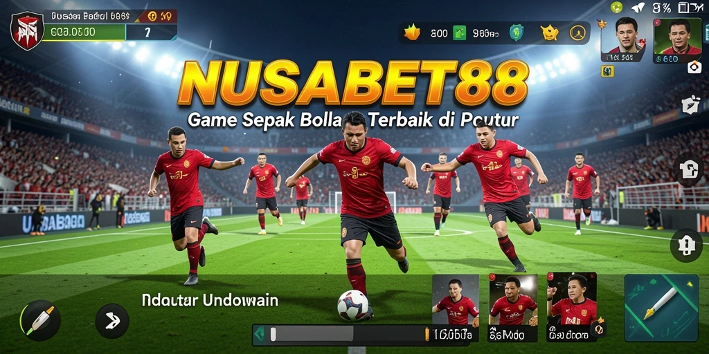 Tampilan gameplay NUSABET88 dalam pertandingan sepak bola yang menegangkan.