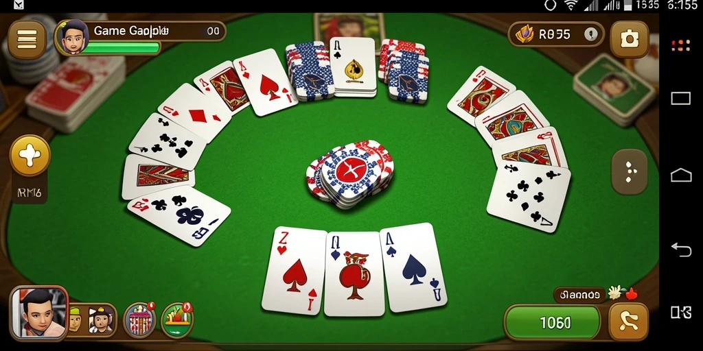 Screenshot utama RK55 menampilkan gameplay Gaple yang seru.
