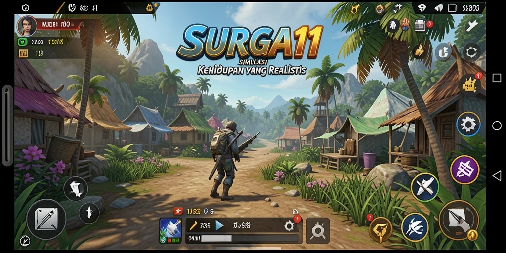 Tampilan gameplay SURGA11 yang menghadirkan simulasi kehidupan yang menakjubkan.